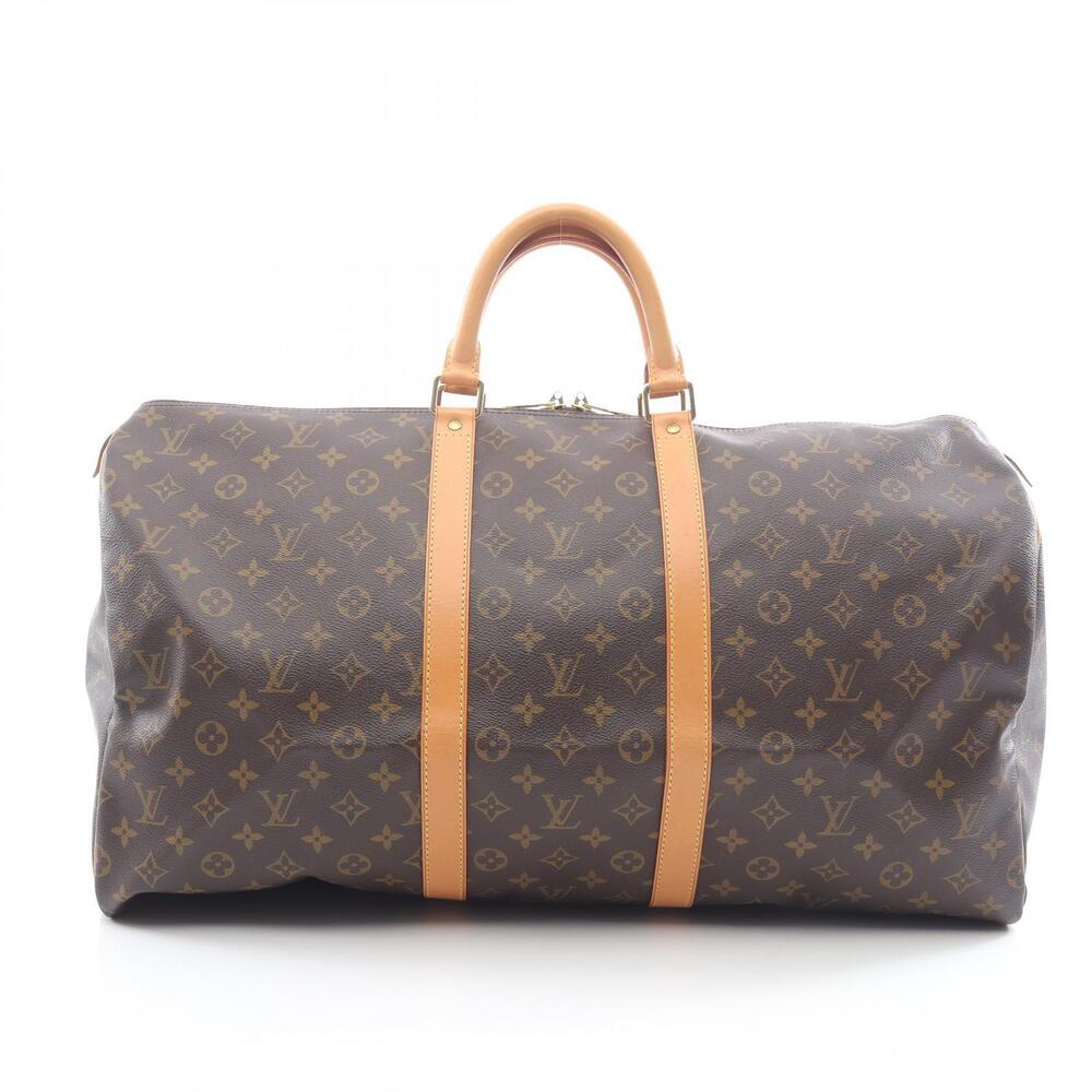 Louis Vuitton Keepall Boston Bag Canvas Leather Monogram Brown
